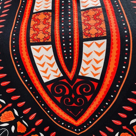 Raan Pah Muang Dashiki Top 3XL Black Red Cotton Festival Boho Summer Vacation - Picture 9 of 13